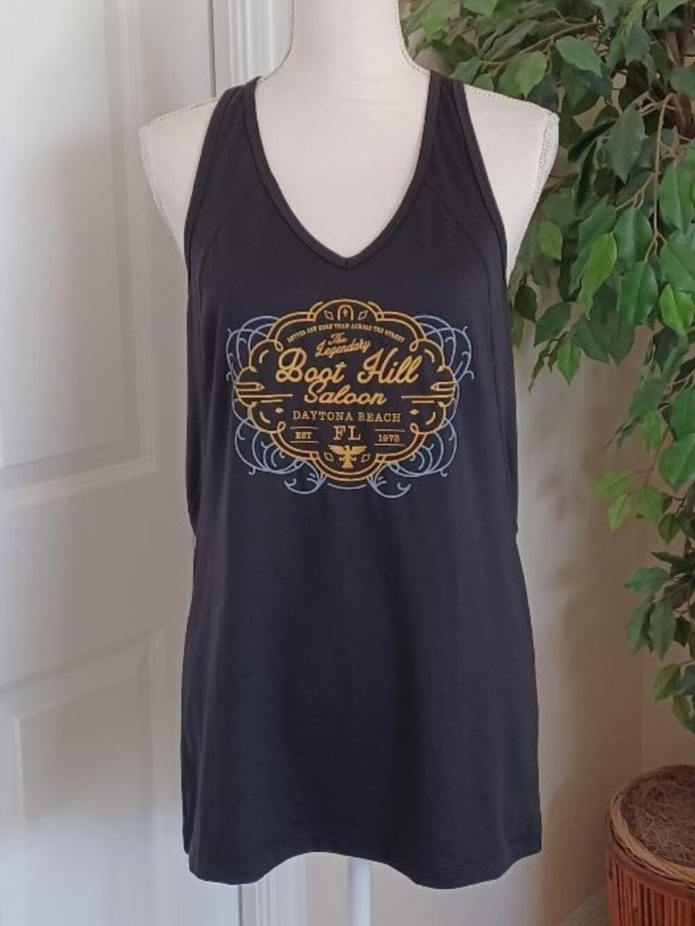 ALO Vintage "Boot Hill Saloon Daytona Beach Florida " Racerback Tank Top XL